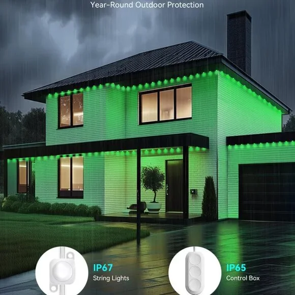 75 LED RGB Eaves Lights - App-Controlled, Waterproof for Stunning Seasonal Decor